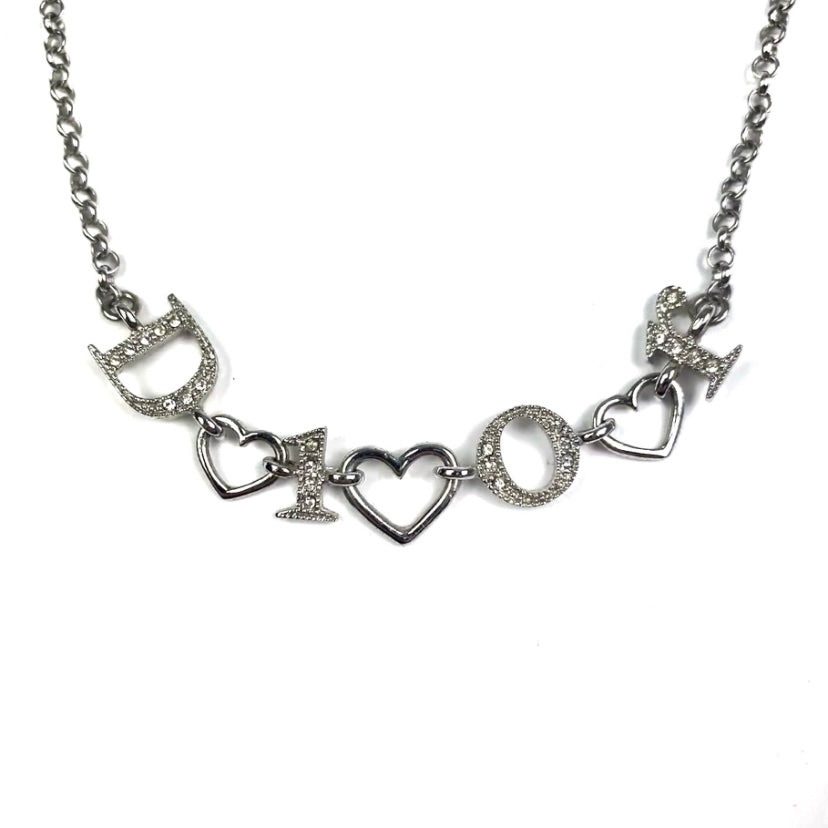 Christian Dior Small Dior Spellout Necklace Silver  Rent Christian Dior  jewelry for 55month